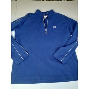 Vintage Y2K Nike Athletics Quarter Zip Pullover Sweater Men Sz L Blue Cord